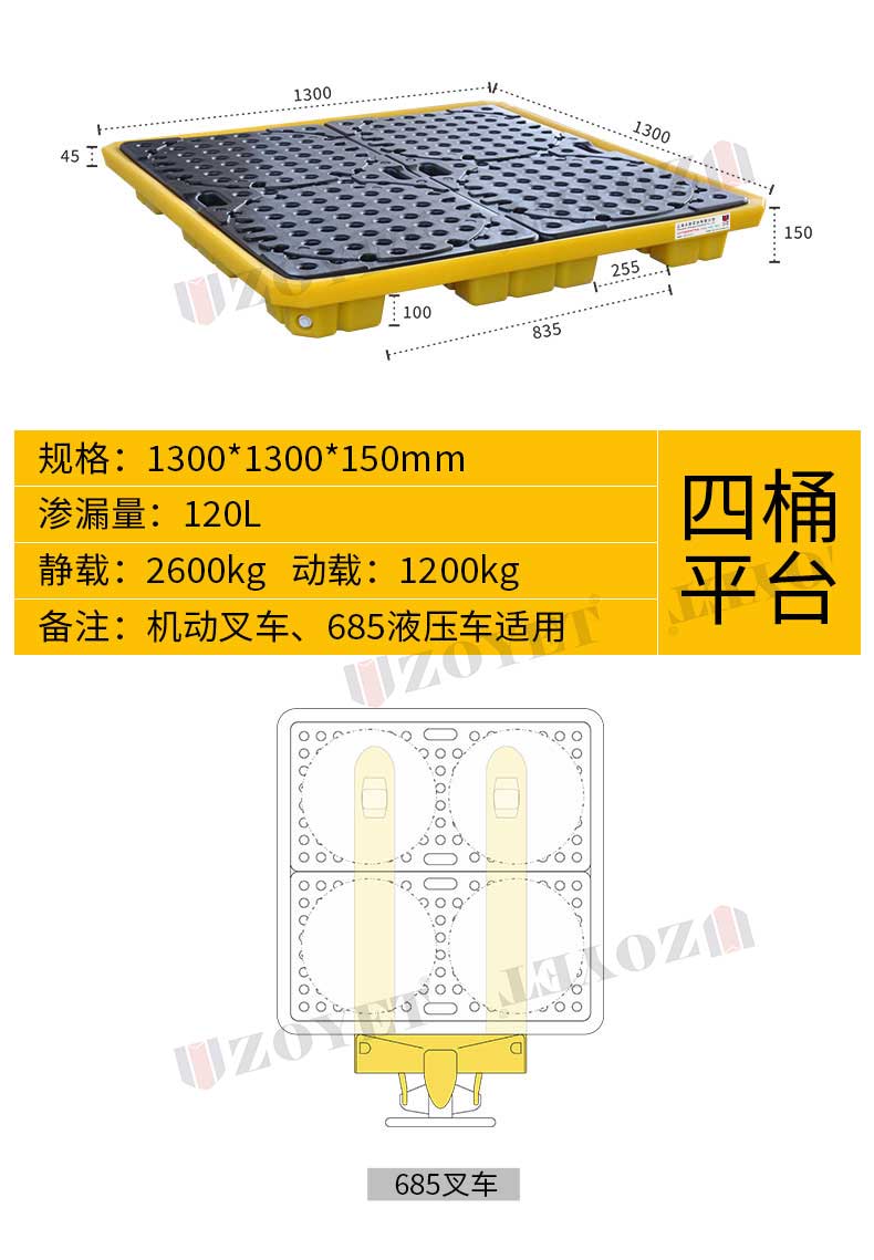 适用叉车液压车盛漏托盘(图2)